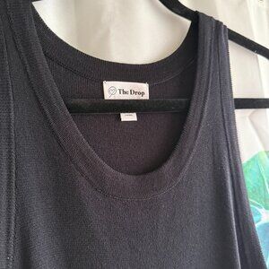 The Drop Women's Gabriela High Neck Cut-in A-line Side-Slit Maxi Sweater Dress